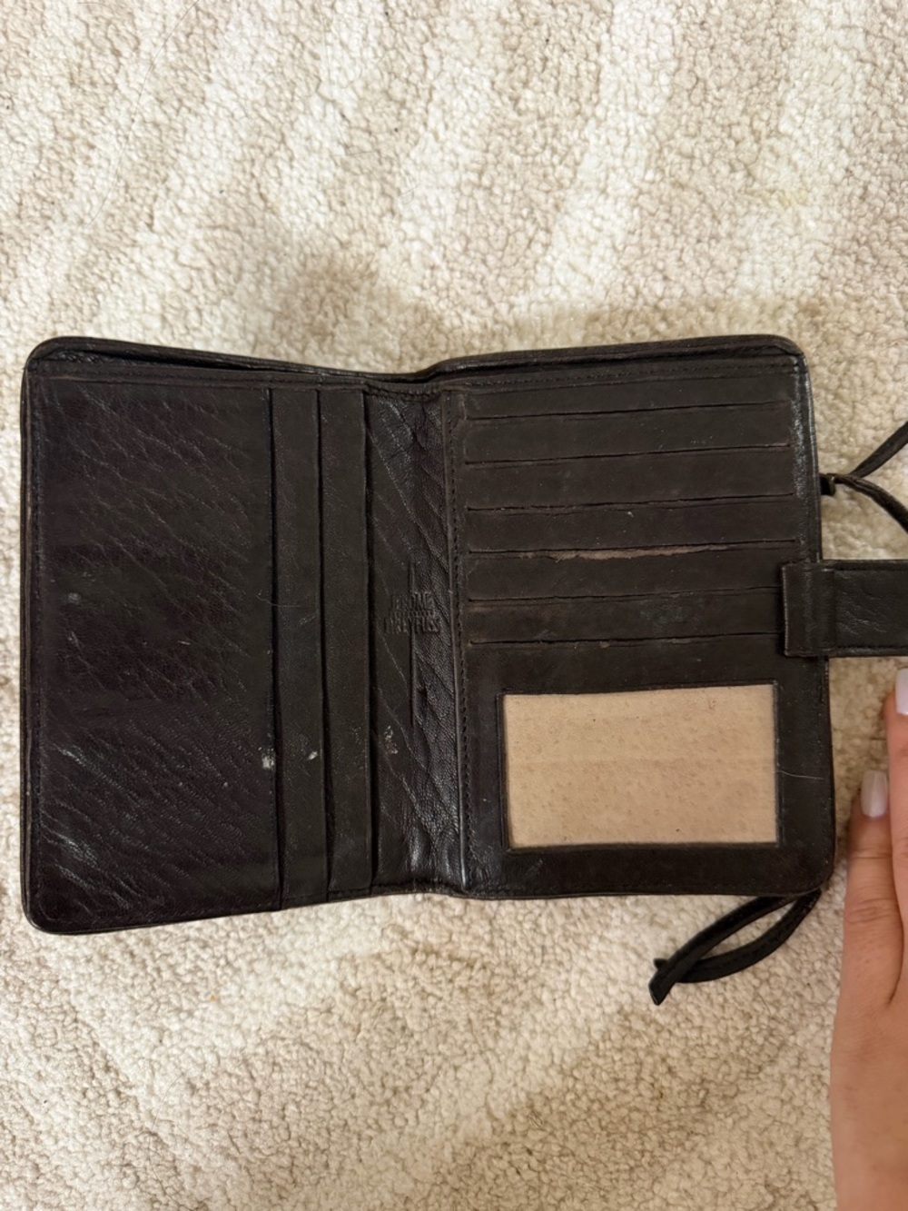 Black Textured Snap Wallet - Picture 3 of 7